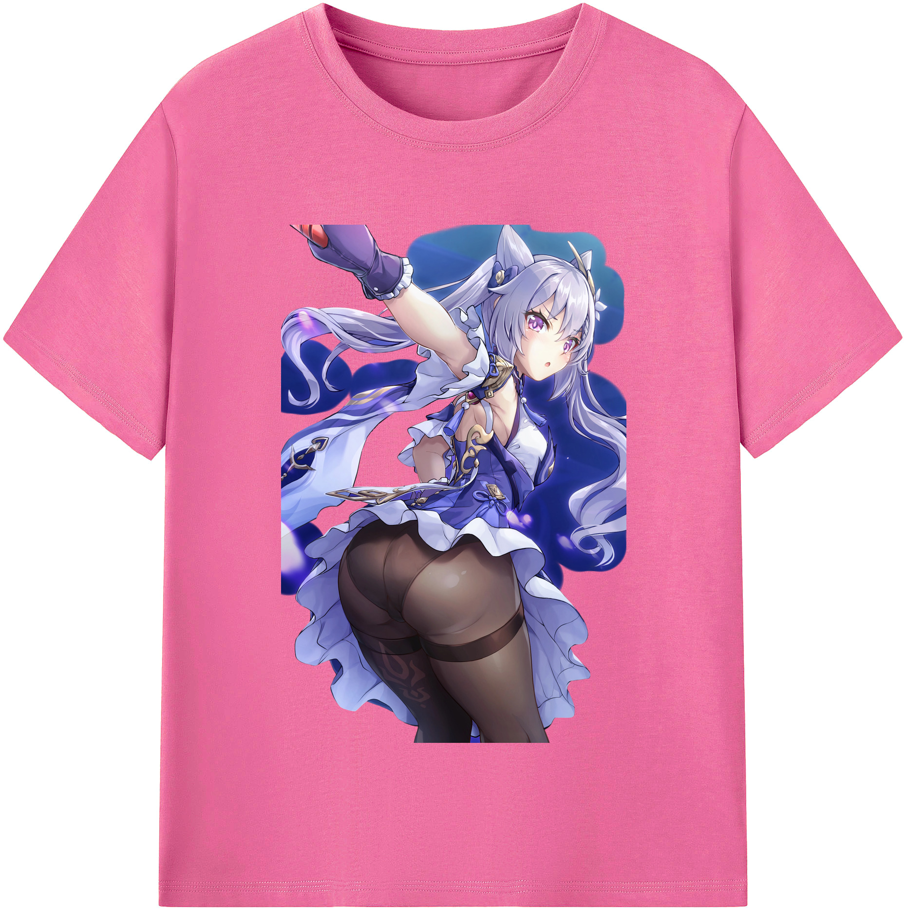 げんし神 刻晴 こくせい genshin Kokusei レディースカジュアルプリントTシャツ（綿100％）